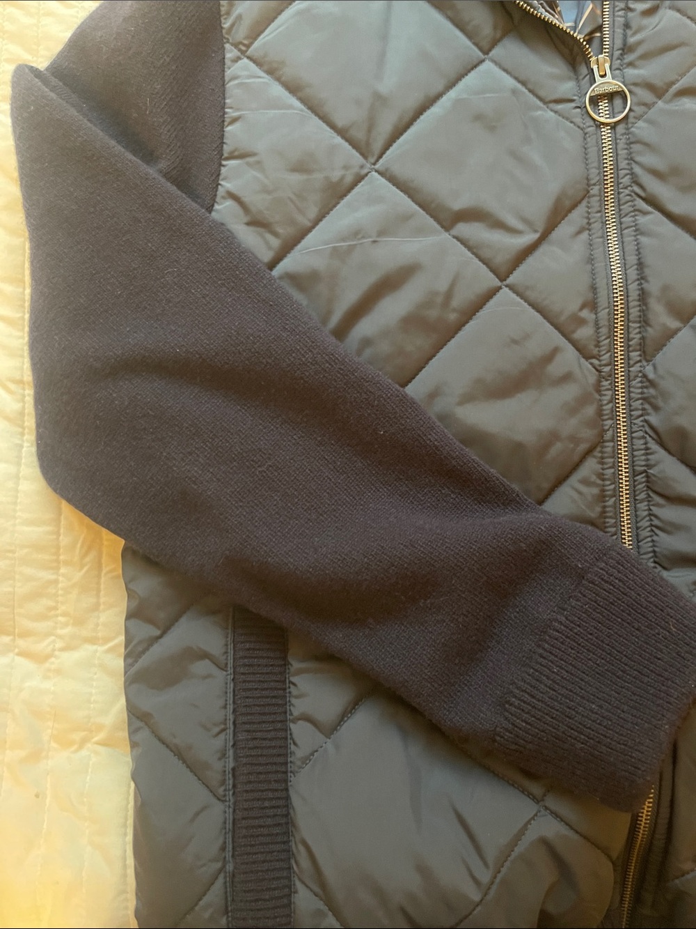 Barbour Quilted Navy and Black Bomber Jacket - Picture 3 of 3
